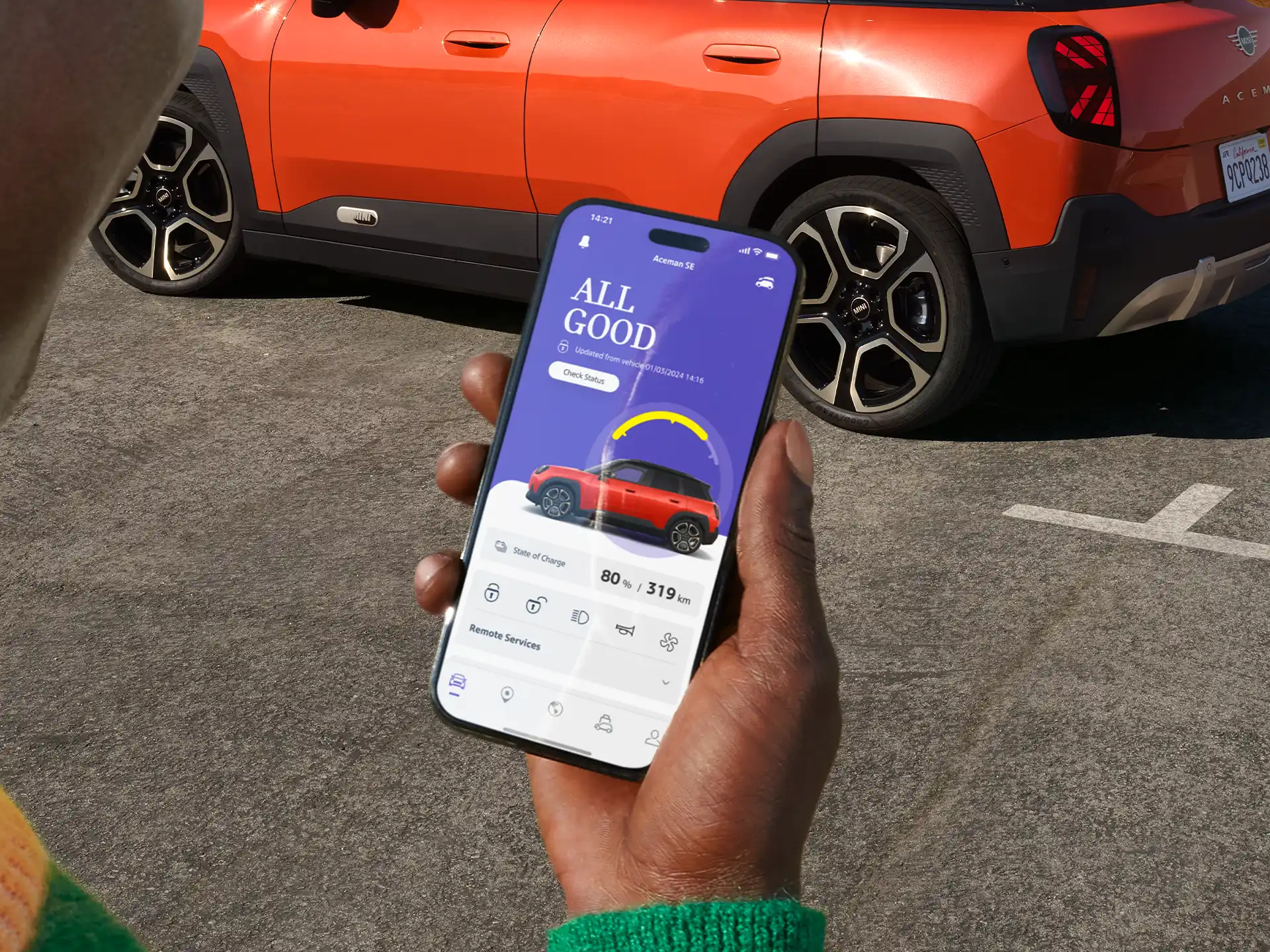 Čisto elektrické MINI Aceman - Aplikácia MINI