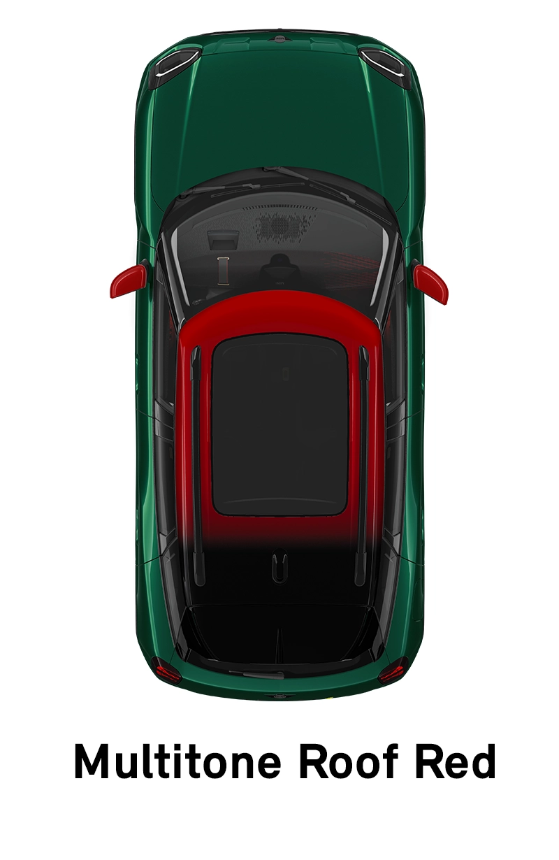  MINI - výbava - štýl jcw - strecha vo farbe multitone red