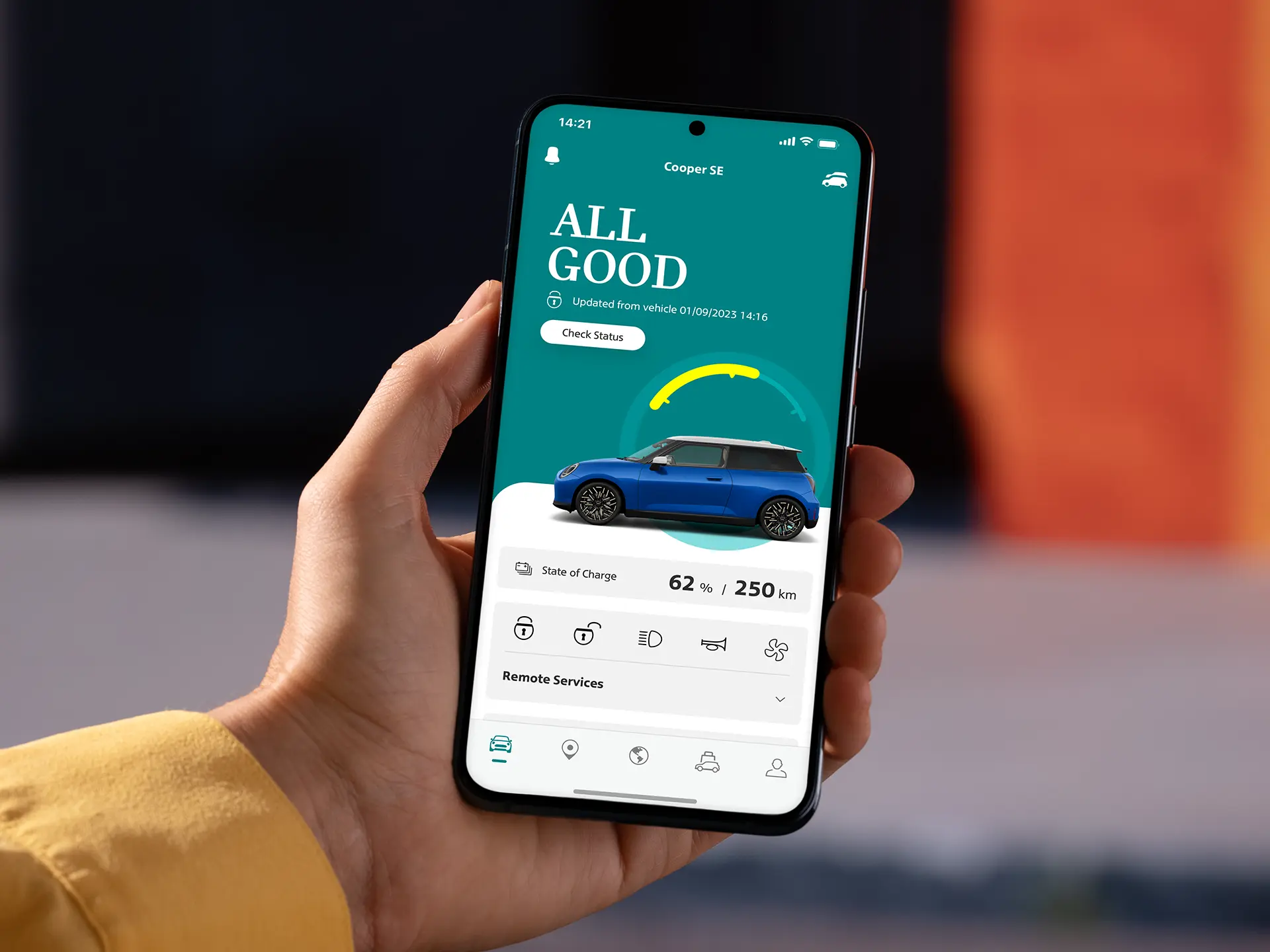 Čisto elektrické MINI Cooper - Aplikácia MINI
