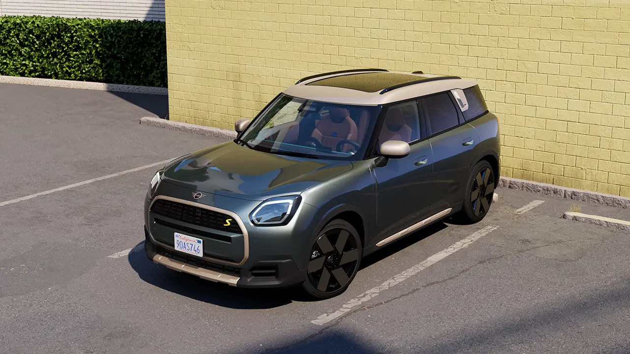 Video detailne prezentujúce interiér a exteriér MINI Countryman. Záber kamery sa posúva po palubnej doske a prezentuje dizajnové prvky.