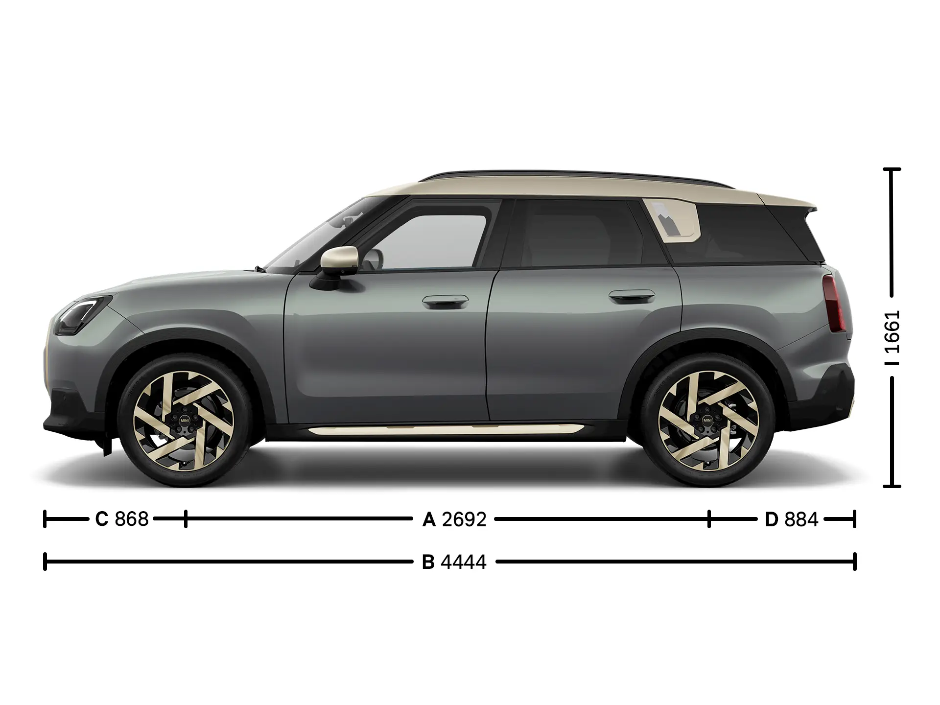 MINI Countryman rozmery zboku