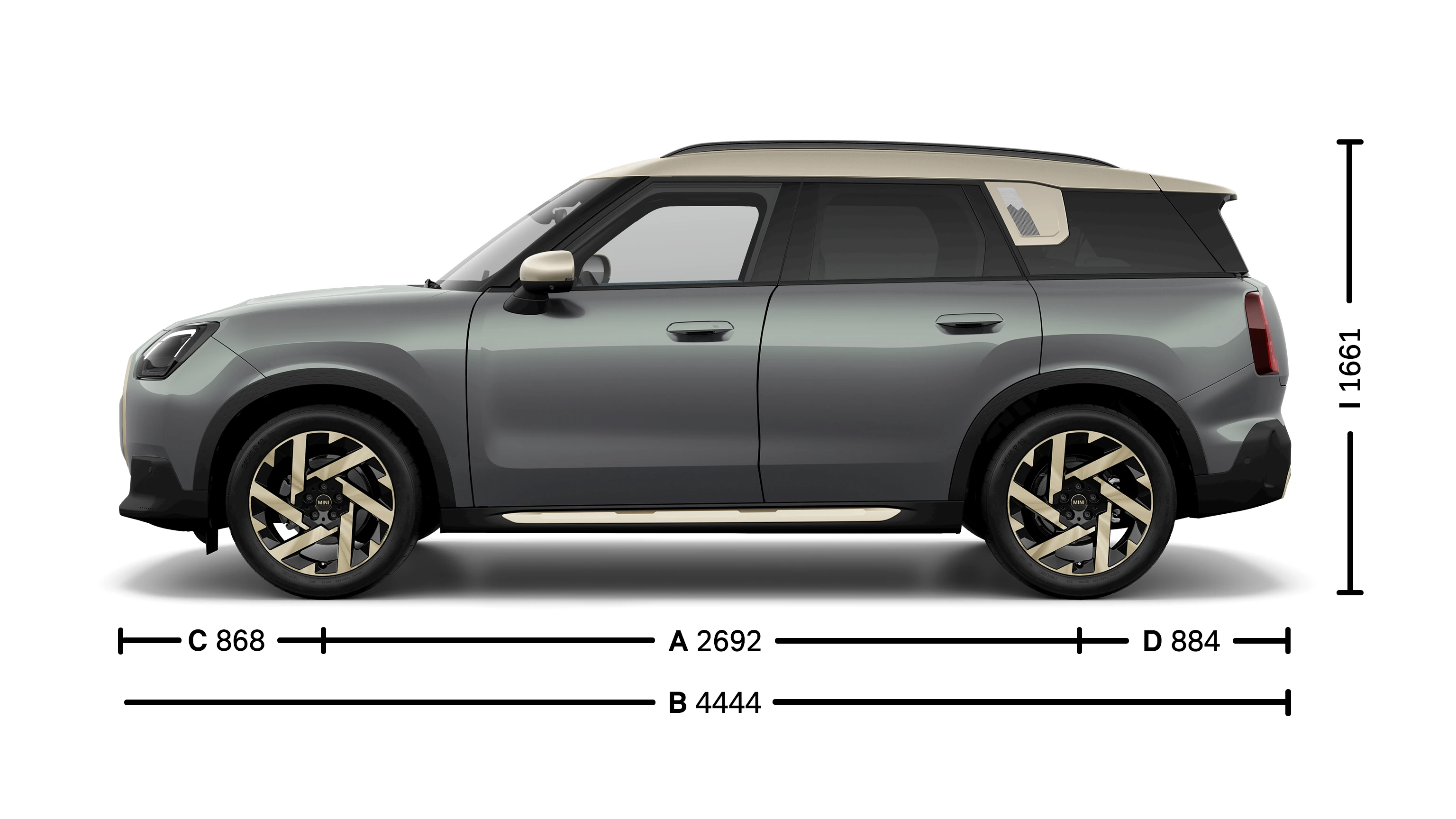 MINI Countryman rozmery zboku