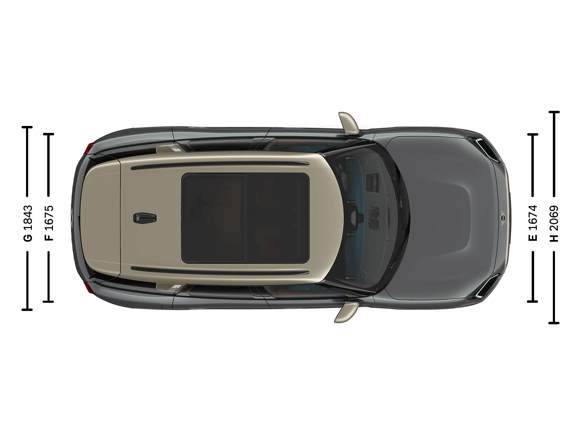 MINI Countryman rozmery zhora