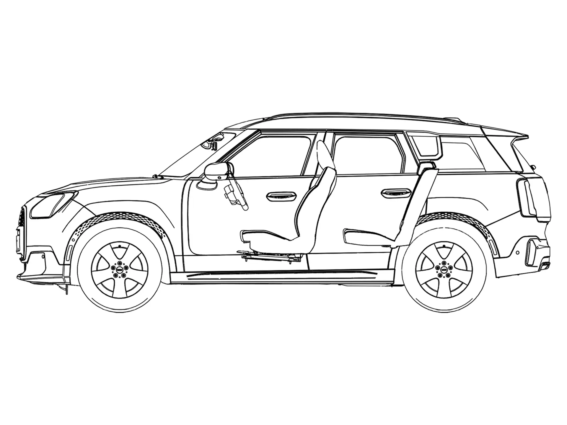 MINI Countryman - bočný pohľad - nákres