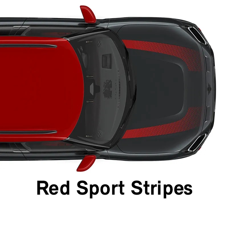  MINI - výbava - štýl jcw - športové pruhy red