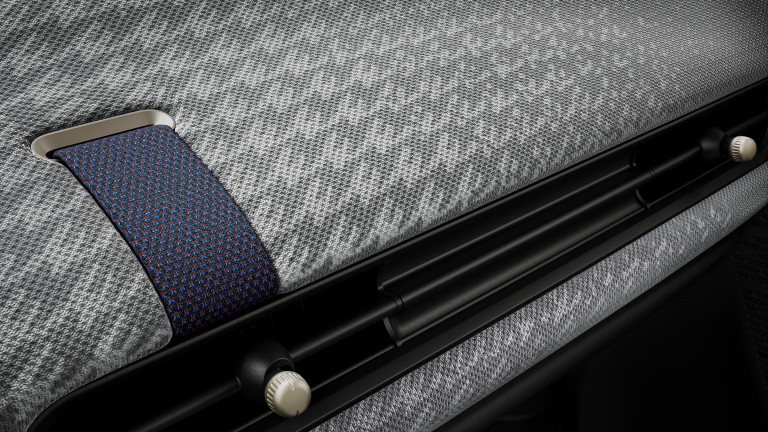 MINI Cooper 5-dverové – interiér – textil prémiovej kvality na palubnej doske